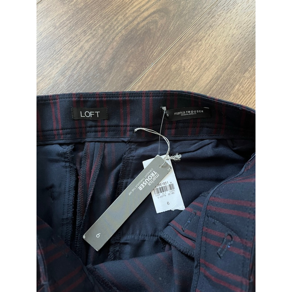 Loft NWT navy sailor stripe Marisa trouser pants size 6 - Picture 12 of 14